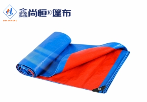 蓝橘色聚乙烯防水篷布4.87米×6.09米克重119g