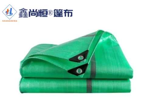 绿红条色聚乙烯防水篷布4.87米×6.09米克重119g